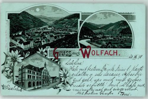 Wolfach 1898 Schule Rathaus