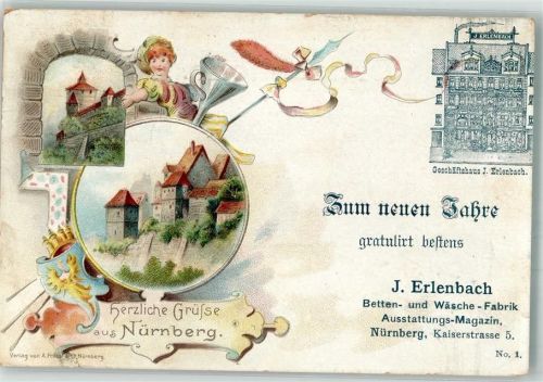 Altdorf 1897 J. Erlenbach Kaiserstraße Neujahr