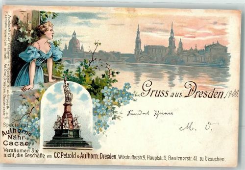Dresden Elbe Siegesdenkmal Werbung Aulhorn's Nähr Cacao
