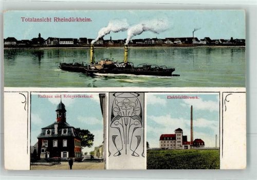 Rheindürkheim Rathaus Kriegerdenkmal Raddampfer Elektrizitätswerk