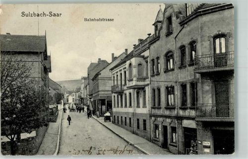 66280 W6603 Sulzbach , Saar 1908 - Bahnhofstraße Ladengeschäft Emailleschild Nestle