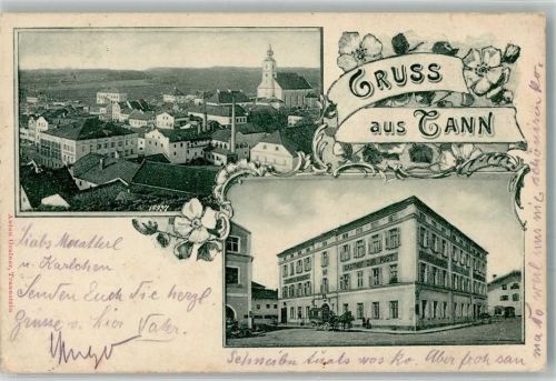 Tann 1905 Gasthaus zur Post Niklaskirche