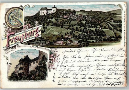 57548 W5242 Freusburg 1899 Lithographie Schloß Freusburg