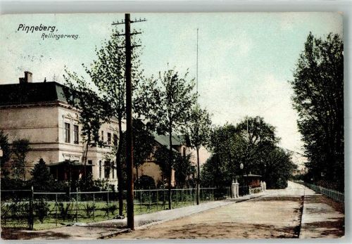 Pinneberg 1907 Rellingerweg Villen Verlag Ottmar Zieher-München Helicolorkarte