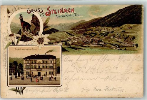 Steinach Ottmar Zieher Gasthaus zum Wilden Mann Gams Lithographie