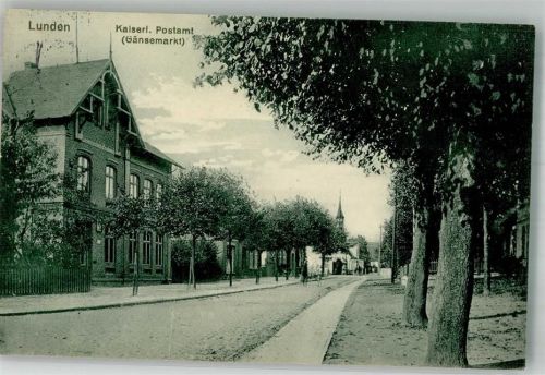Lunden 1914 Kaiserl. Postamt Gänsemarkt