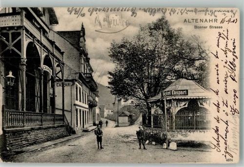 Altenahr 1903 Bonner Straße Hotel Caspari Pavillon Bahnpost Zug 225