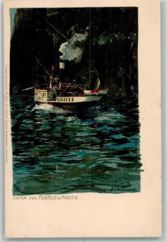Riva del Garda 1899 Dampfer unter den Ponalewänden Zieher, Ottmar Nr. 1450