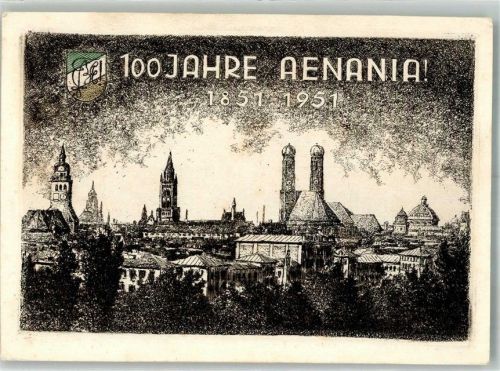 München 100 Jahre Aenania 1851-1951 Radierung von Josef Ecker