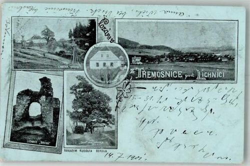 Caslav 1901 Gasthaus Burg Ruine Tremosnice