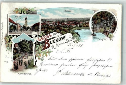 Buckow 1898 Marktplatz Poetensteg Schweizerhaus
