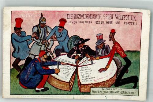 WK I Karikatur Die Sozialdemokraten gegen Weltpolitik Nieder mit den roten Vaterlandsverrätern