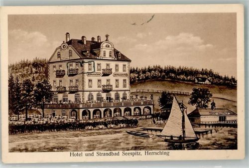 82211 W8036 Herrsching a. Ammersee - Hotel Seespitz Schwimmbad Zeichnung