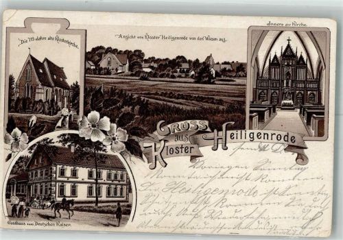 Heiligenrode 1906 Kloster Heiligenrode Klosterkirche Innenansicht Gasthaus zum Deutschen Kaiser