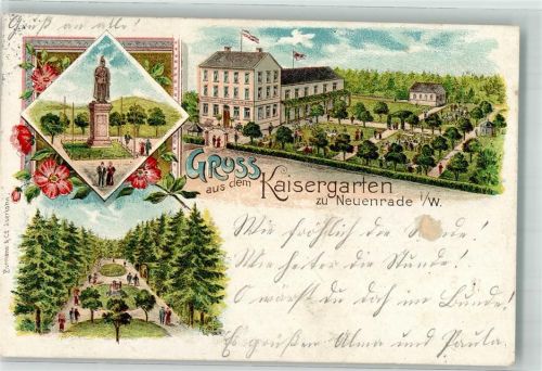 Neuenrade 1906 Gasthaus Kaisergarten Denkmal