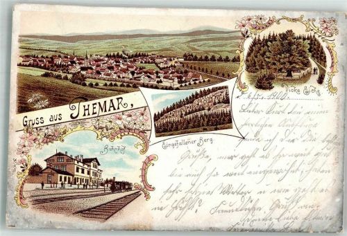 Themar 1900 Dicke Eiche Eingefallener Berg Bahnhof