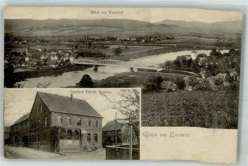 Emmern 1919 Wesertal Weserbrücke Gasthaus Potesta