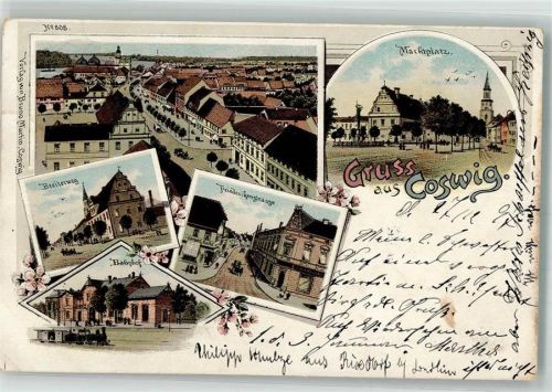 Coswig 1897 Marktplatz Bahnhof Friederikenstraße Breiterweg