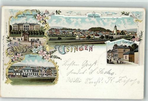 Usingen 1902 Kgl. Lehrerseminar Bahnhof Kaiserl. Postamt Bahnpost Homburg Zug 766