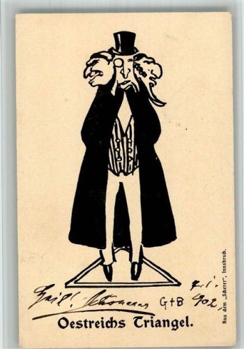 1902 Oestreichs Triangel Aus dem Scherer ( Tiroler Witzblat ) Insbruck