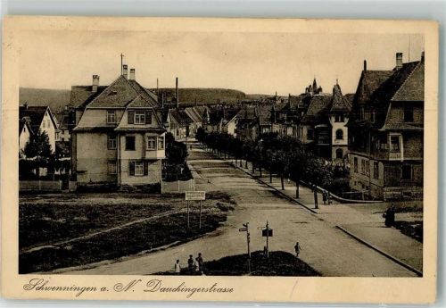 78048 W7730 Schwenningen am Neckar 1917 Foto AK Dauchingerstraße Villen