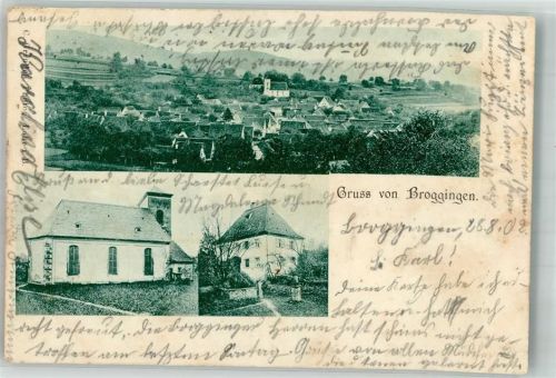 Broggingen 1902 Dorfkirche Wohnhaus