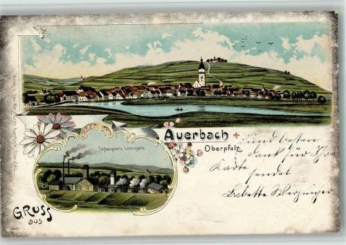 Auerbach Erzbergwerk Leonizeche Lithographie