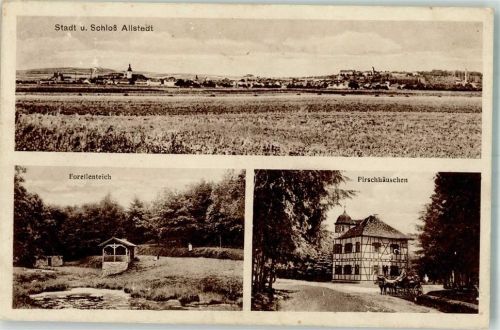 Allstedt Schloss Allstedt Forellenteich Pirschhäuschen Bahnpost Magdeburg