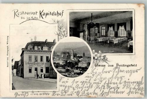 Heidingsfeld 1911 Gasthaus Kapitelshof Tanz- und Festsaal