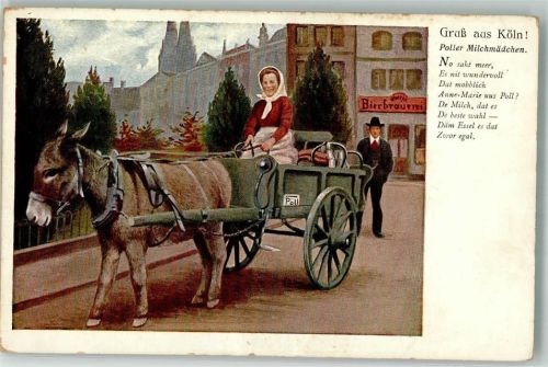 Köln Poll 701 Poller Milchmädchen Eselkarren Bierbrauerei Gedichtreim