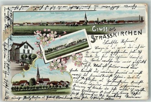 Straßkirchen 1900 Wohnhaus Dr. Wurm Bahnhof Dofkirche