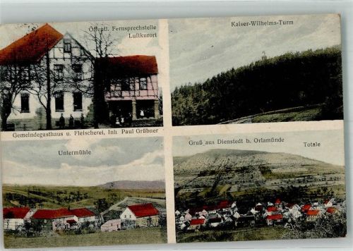 Orlamünde 1926 Gemeindegasthaus Untermühle Kaiser Wilhelm-Turm