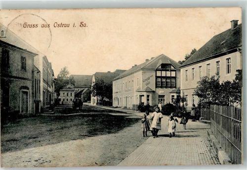 04749 O7303 Ostrau , Sachs 1912 - Dorfstraße Kinder