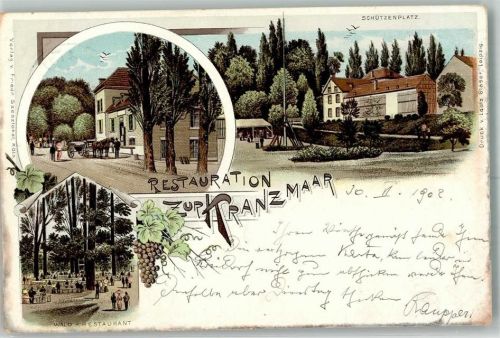 Hürth 1902 Gasthaus zur Kranzmaar Gartenwirtschaft Schützenplatz