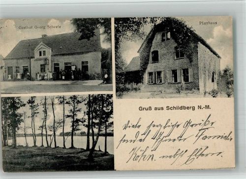 Schildberg 1925 Gasthaus Scheele Pfarrhaus Seenlandschaft