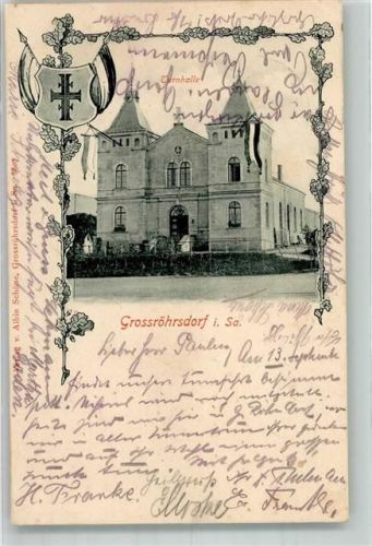 Großröhrsdorf 1912 Turnhalle Wappen