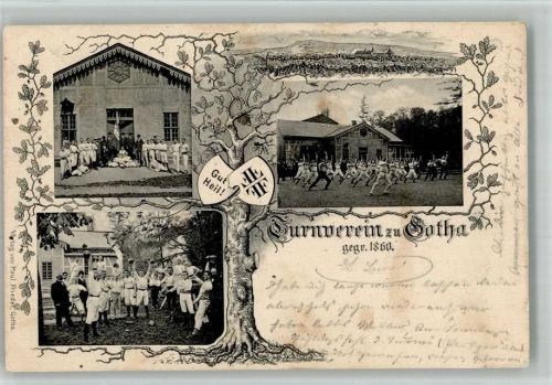 Gotha 1904 Turnverein Turner Wappen Gut Heil! Eichenlaub
