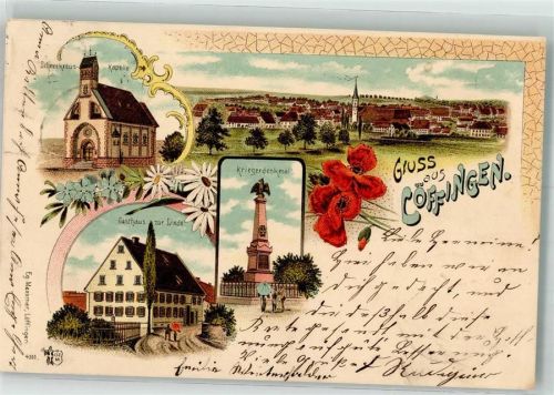 Löffingen 1898 Schneekreuz-Kapelle Gasthaus zur Linde Kriegerdenkmal Verlag Ottmar Zieher-München