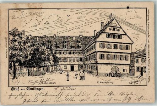 Reutlingen 1904 Kgl. Gymnasium Kgl. Kreisregierung sign. E. Herthmann