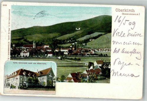 77704 W7602 Oberkirch , Baden 1909 - Hotel Schwarzer Adler