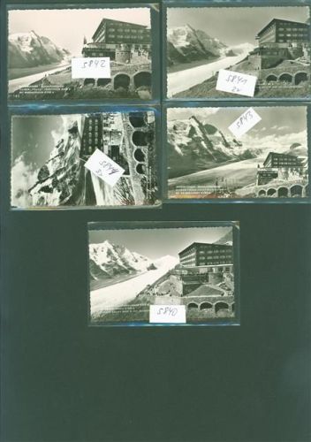 Grossglockner Lot mit 5 AK Kaiser-Franz-Josef-Haus Zettel in Schutzhüllen lose innenliegend