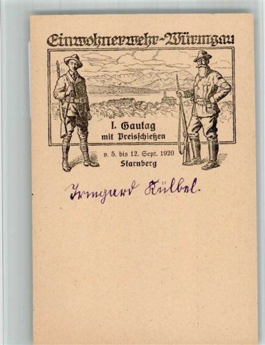 Starnberg 1920 Würmgau 1. Gautag mit Preisschießen Schützen