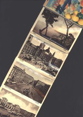 Napoli Leporello 32 Ansichtenseiten 347 cm x 16 cm Panoramaansicht 65 cm x 16 cm Ansichtbeschreibung rückseitig