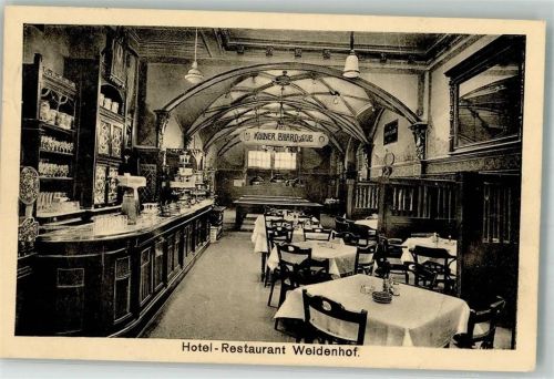Köln Altstadt-Nord 103 Hotel-Gasthaus Weidenhof Gastraum Zapftresen Billardtische Große Budengasse 3
