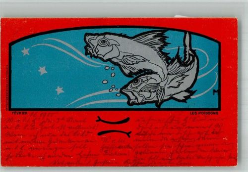 1900 Sternzeichen Fisch Les Poissons Jugendstil