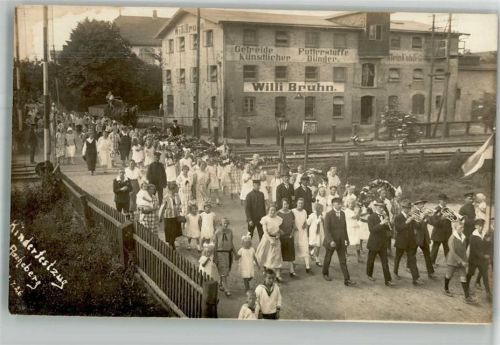 Ascheberg Geschäft Willi Bruhn Futterstoffe Getreide Kinderfestzug Foto Johann Alt Foto AK