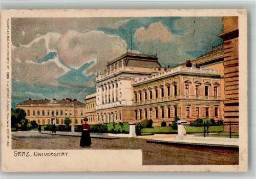 Graz 1905 Heliocolorkarte 2887 Universität Raoul Frank