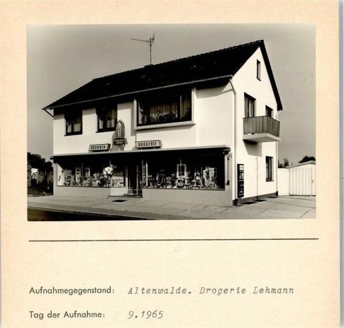 Altenwalde Foto montiert auf Karton Drogerie Lehmann Brunenn-Drogerie