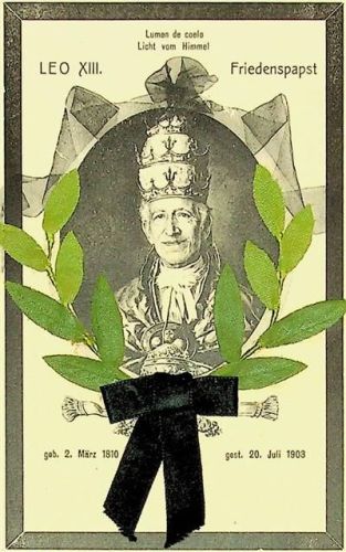 1903 Leo XIII Friedenspapst echtes Samtband