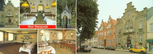 Friedrichstadt Cafe Gasthaus Altes Amtsgericht Innen- und Aussenansicht Klappkarte
